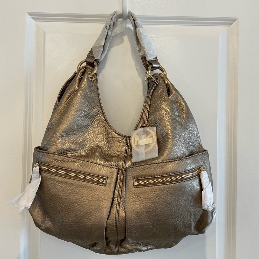 Michael Kors Metallic Gold Layton Shoulder Bag w/ Duster